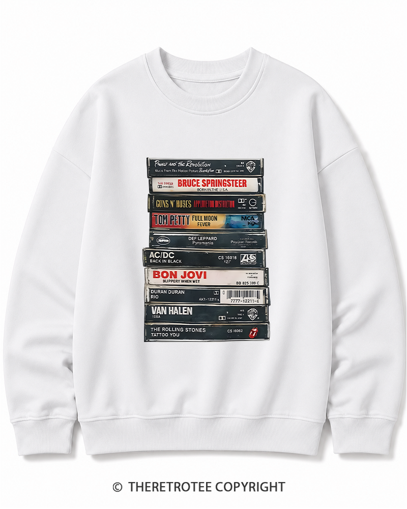 TheRetroTee Rock cassettes 1980s Cotton Sweatshirt