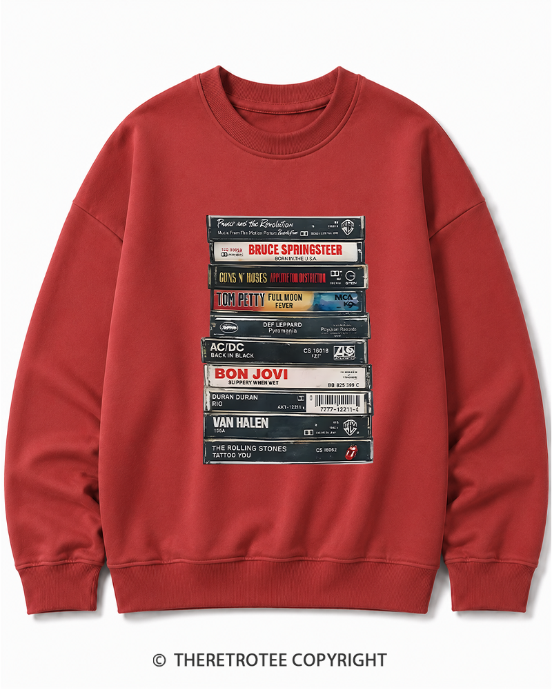 TheRetroTee Rock cassettes 1980s Cotton Sweatshirt