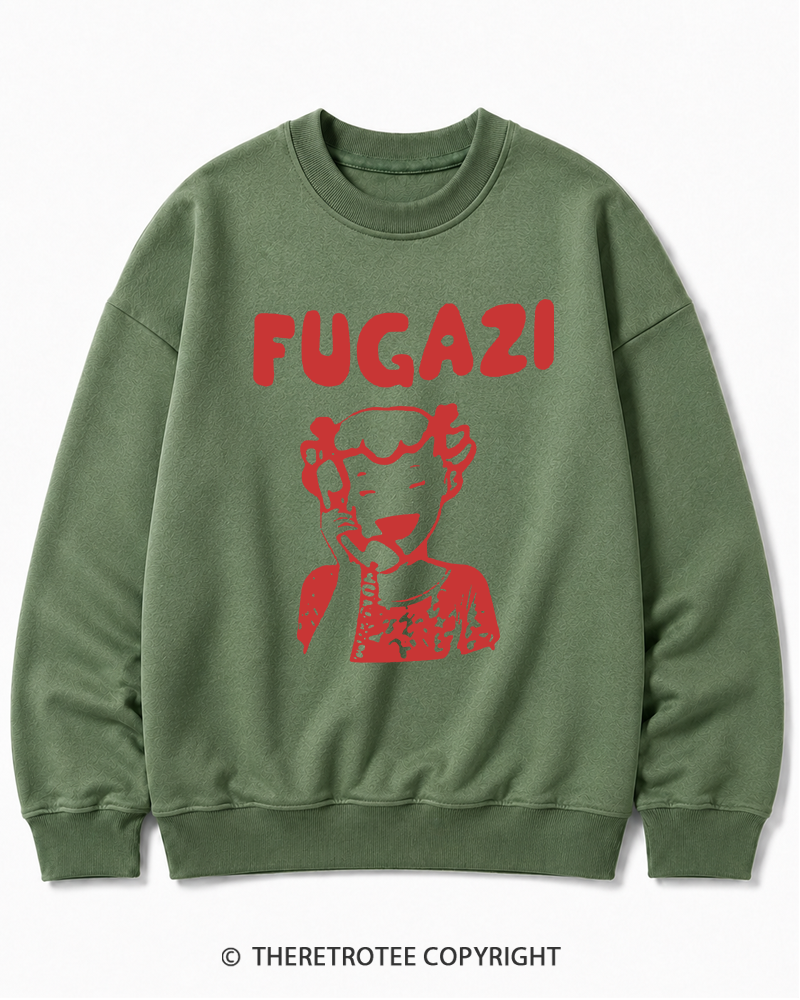 TheRetroTee 1980s DC Hardcore Phone Girl Cotton Sweatshirt