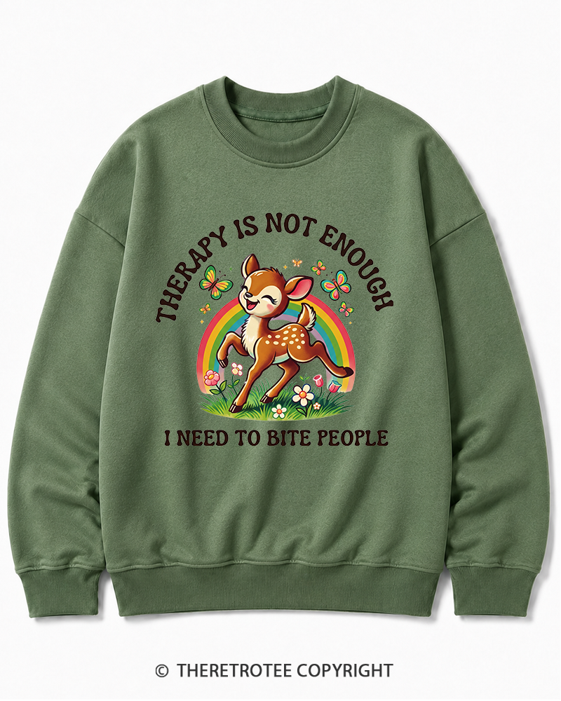 TheRetroTee Funny Feral Deer Graphic 1970s Cotton Sweatshirt