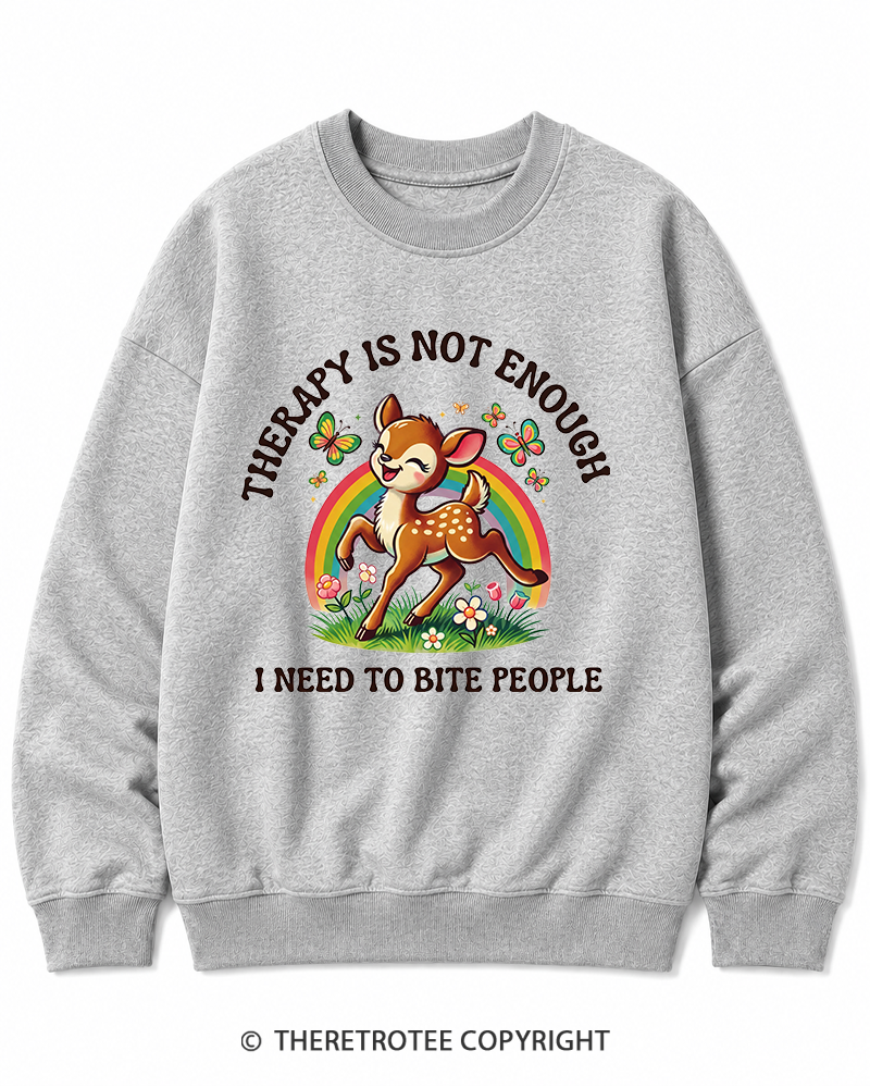 TheRetroTee Funny Feral Deer Graphic 1970s Cotton Sweatshirt