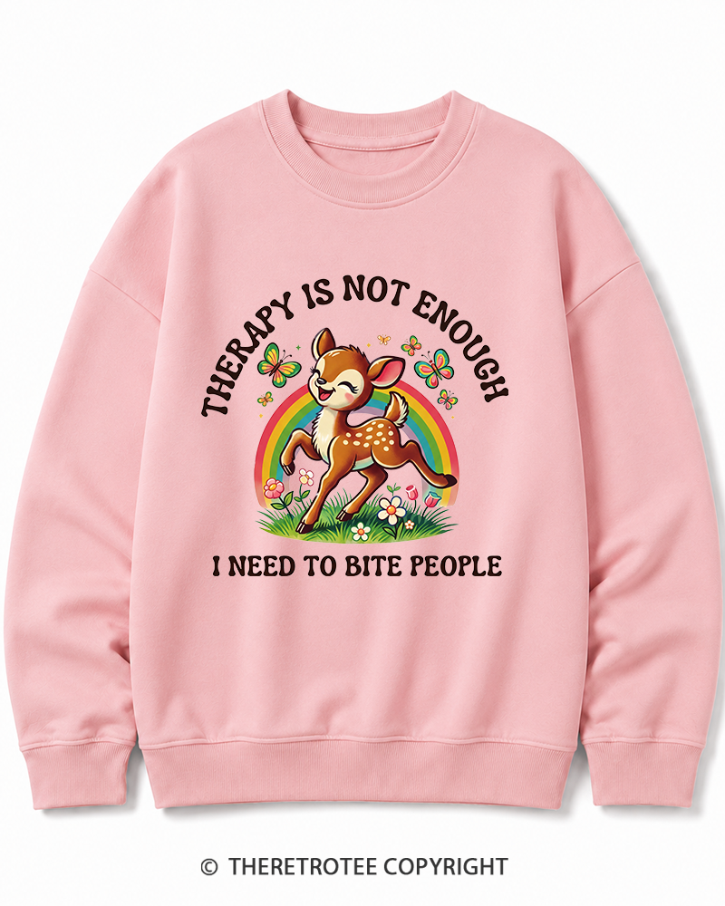 TheRetroTee Funny Feral Deer Graphic 1970s Cotton Sweatshirt