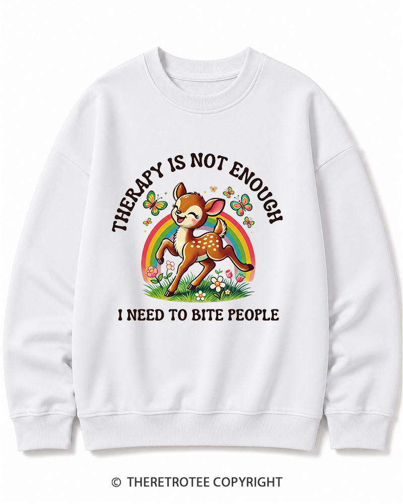 TheRetroTee Funny Feral Deer Graphic 1970s Cotton Sweatshirt