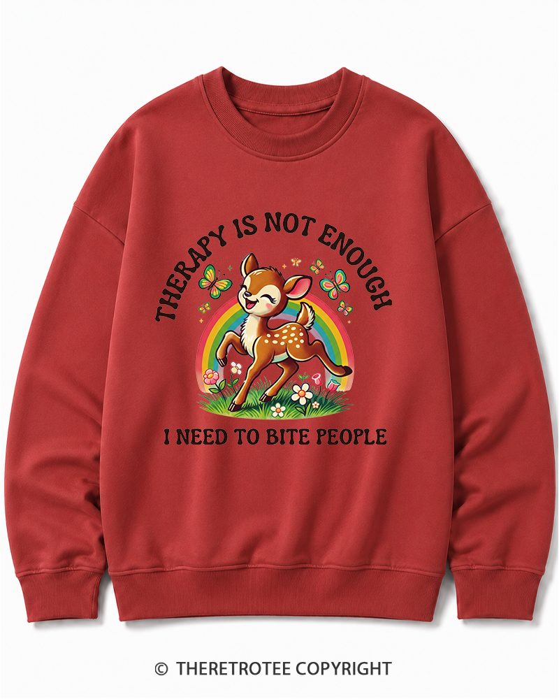 TheRetroTee Funny Feral Deer Graphic 1970s Cotton Sweatshirt