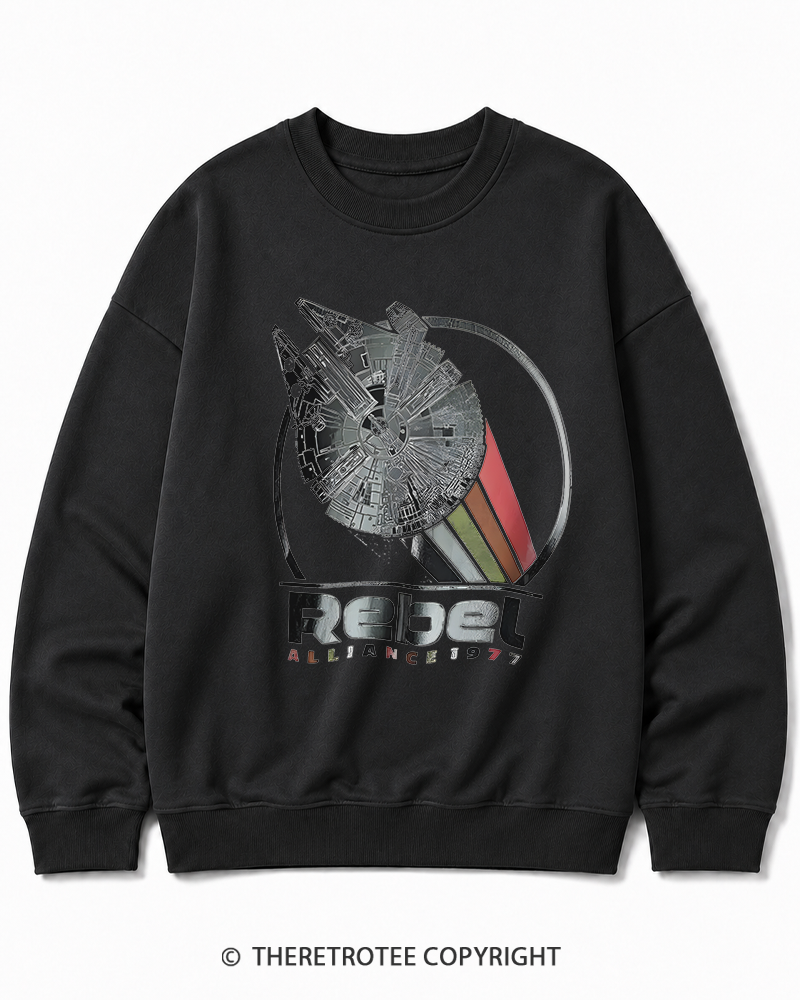 TheRetroTee 1977 Sci-Fi Spacecraft Inspired 1970s Cotton Sweatshirt