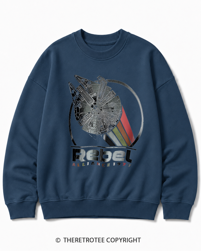 TheRetroTee 1977 Sci-Fi Spacecraft Inspired 1970s Cotton Sweatshirt