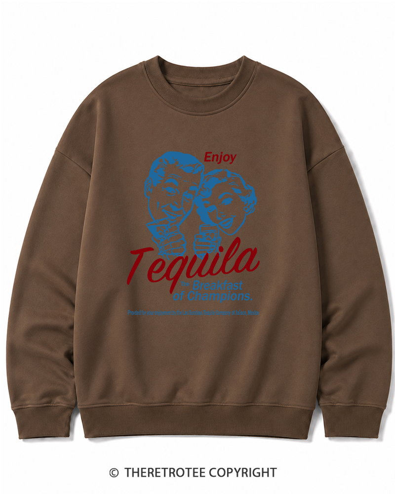 TheRetroTee Enjoy Tequila The Breakfast Of Champions 1950s Cotton Sweatshirt