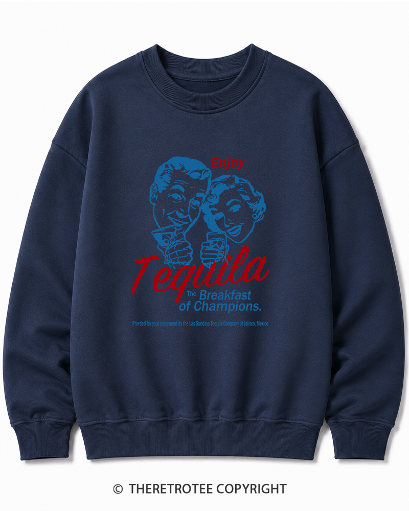 TheRetroTee Enjoy Tequila The Breakfast Of Champions 1950s Cotton Sweatshirt