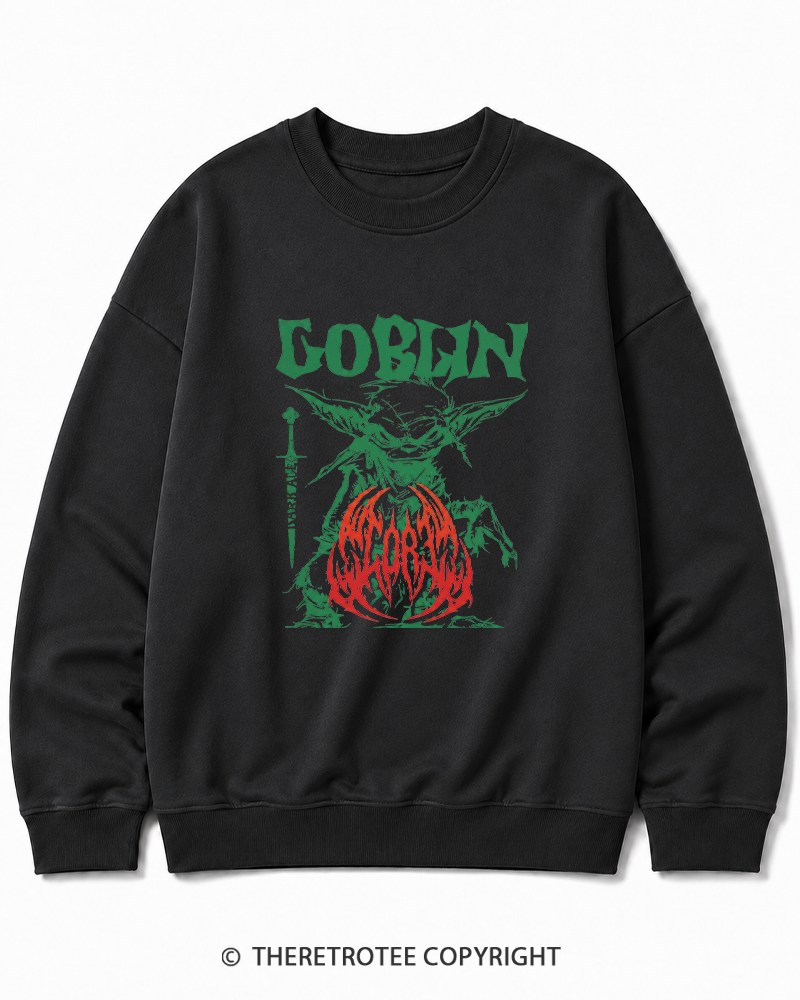 TheRetroTee Heavy Metal Goblin Cotton Sweatshirt