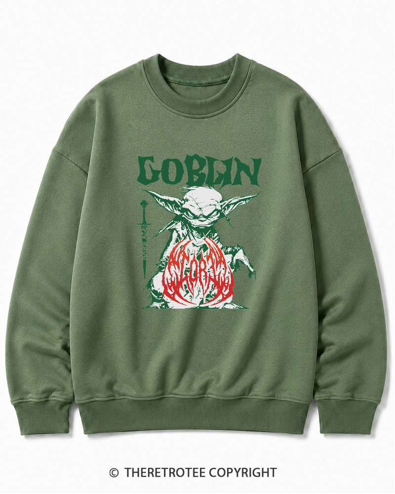 TheRetroTee Heavy Metal Goblin Cotton Sweatshirt