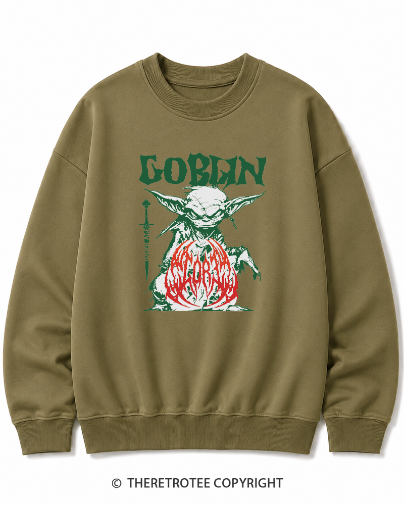 TheRetroTee Heavy Metal Goblin Cotton Sweatshirt