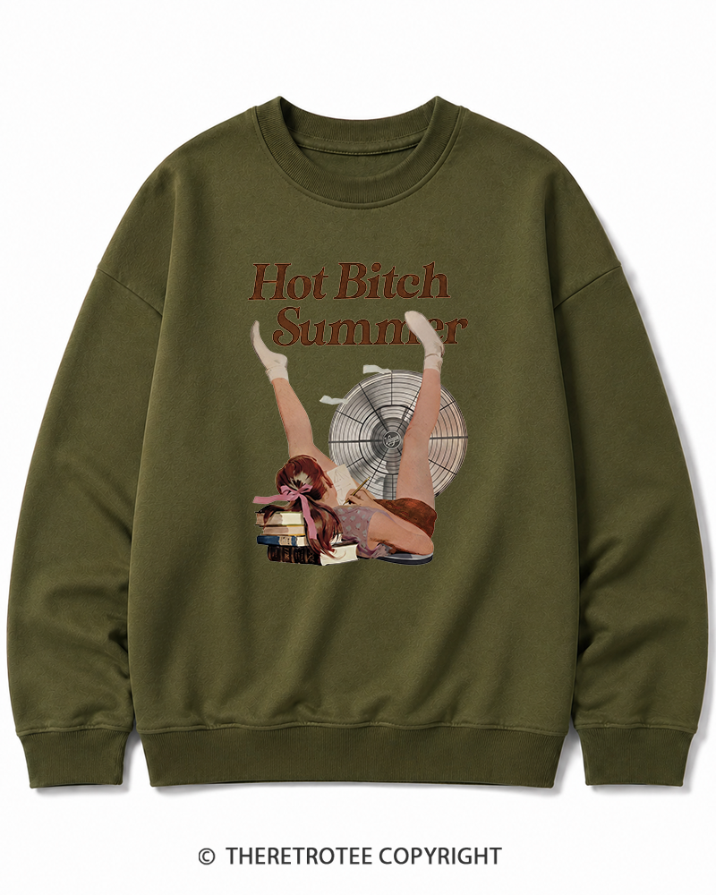 TheRetroTee Hot Bitch Summer Vintage Graphic Cotton Sweatshirt