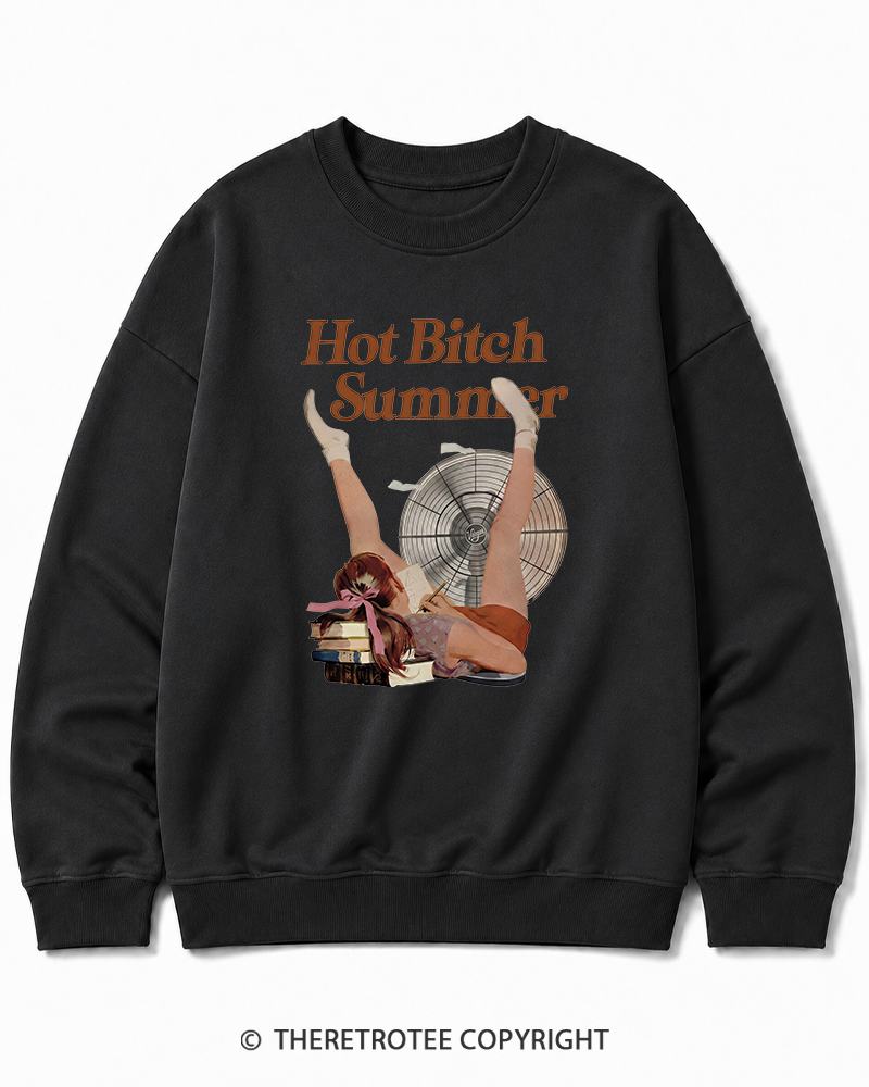TheRetroTee Hot Bitch Summer Vintage Graphic Cotton Sweatshirt