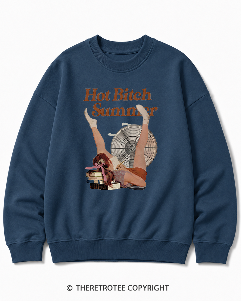TheRetroTee Hot Bitch Summer Vintage Graphic Cotton Sweatshirt