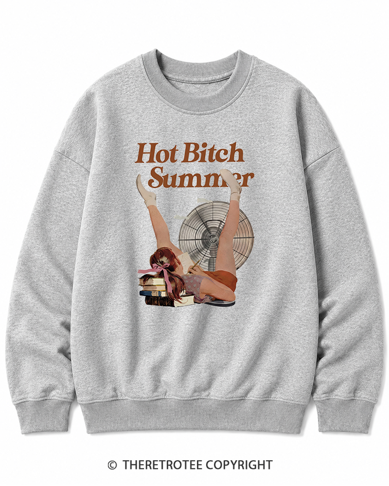 TheRetroTee Hot Bitch Summer Vintage Graphic Cotton Sweatshirt