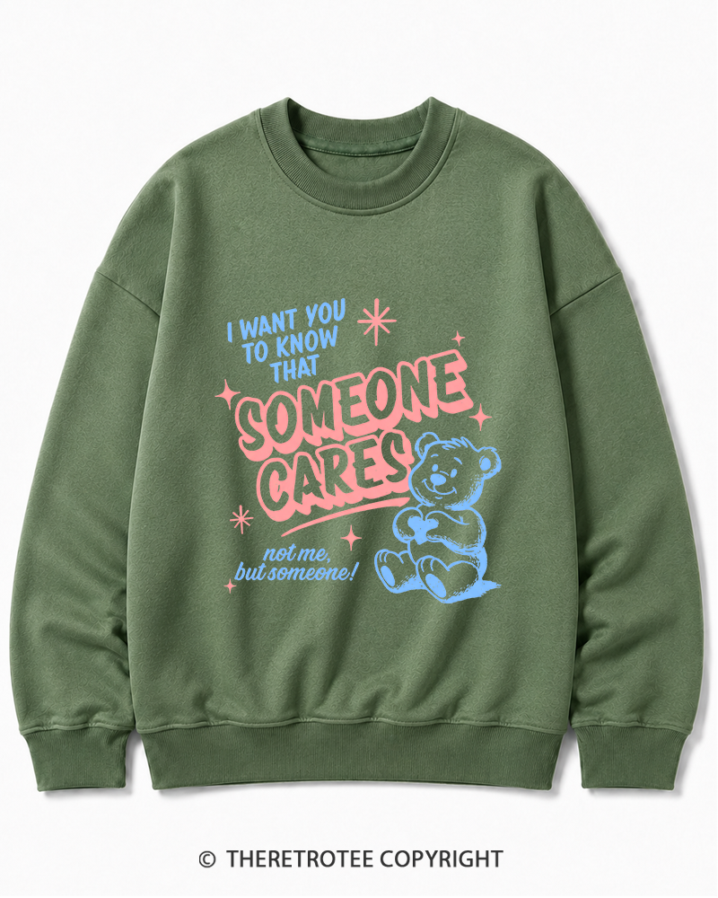 TheRetroTee Someone Cares 1950s Cotton Sweatshirt