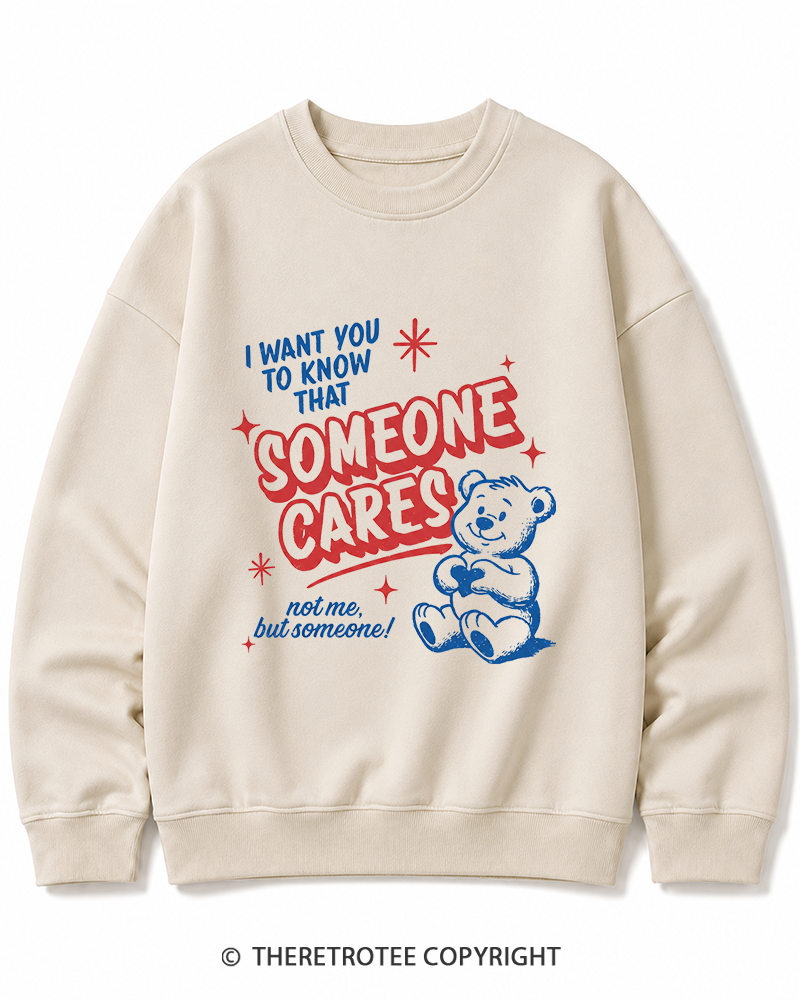 TheRetroTee Someone Cares 1950s Cotton Sweatshirt