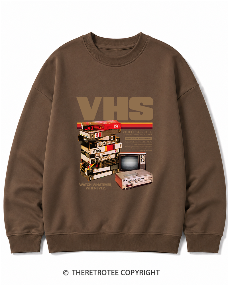 TheRetroTee VHS Tapes 1980s-1990s Cotton Sweatshirt