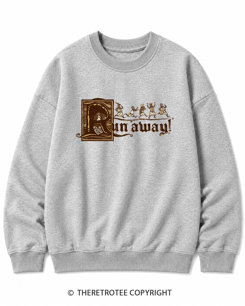 TheRetroTee Run Away 1970s Cotton Sweatshirt