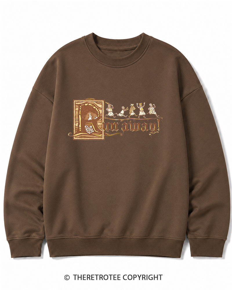 TheRetroTee Run Away 1970s Cotton Sweatshirt