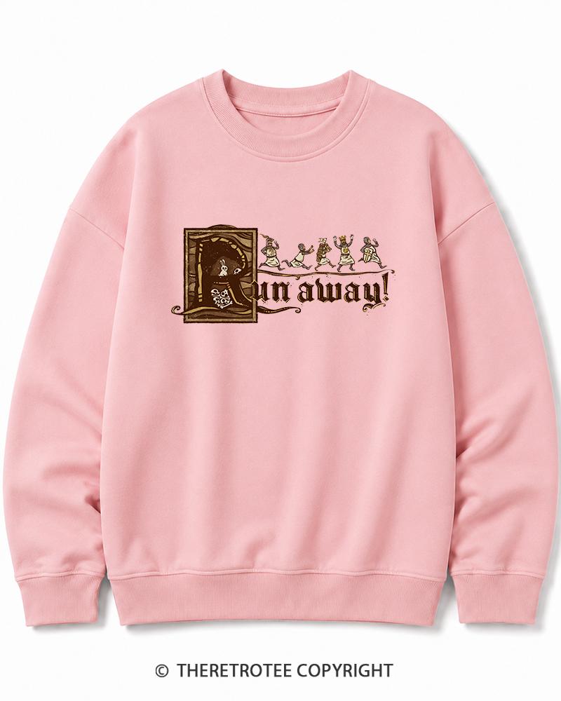 TheRetroTee Run Away 1970s Cotton Sweatshirt
