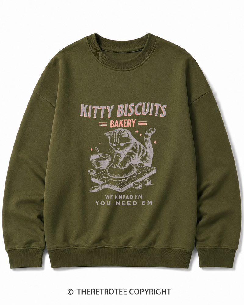 TheRetroTee Kitty Biscuits Bakery 1950s Cotton Sweatshirt