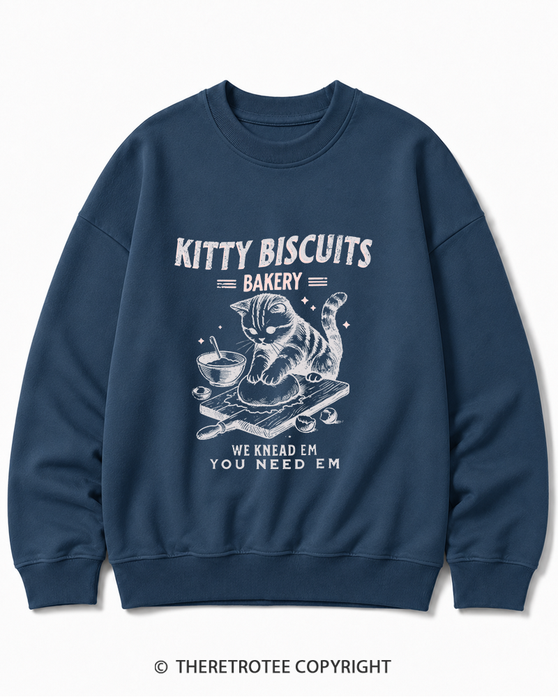 TheRetroTee Kitty Biscuits Bakery 1950s Cotton Sweatshirt
