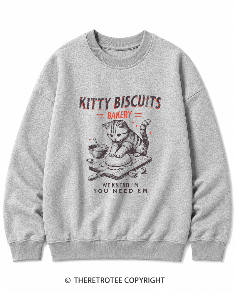 TheRetroTee Kitty Biscuits Bakery 1950s Cotton Sweatshirt