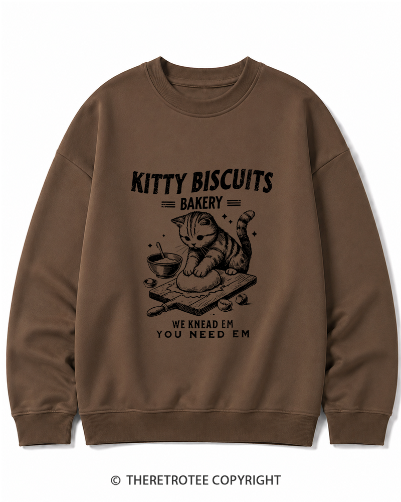 TheRetroTee Kitty Biscuits Bakery 1950s Cotton Sweatshirt