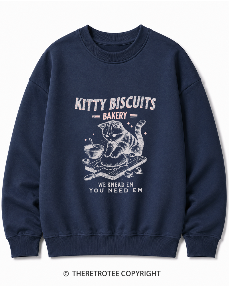 TheRetroTee Kitty Biscuits Bakery 1950s Cotton Sweatshirt