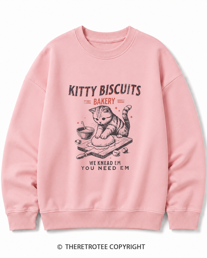 TheRetroTee Kitty Biscuits Bakery 1950s Cotton Sweatshirt