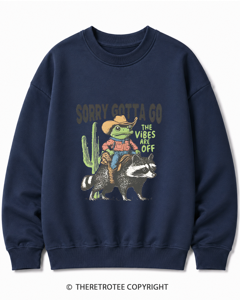 TheRetroTee 1890s Style Cowboy Frog Riding Raccoon Cotton Sweatshirt