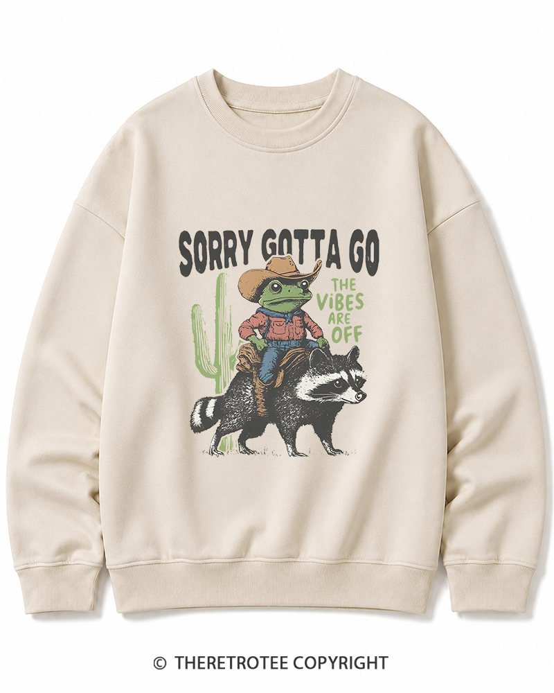 TheRetroTee 1890s Style Cowboy Frog Riding Raccoon Cotton Sweatshirt