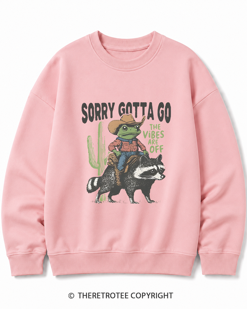 TheRetroTee 1890s Style Cowboy Frog Riding Raccoon Cotton Sweatshirt