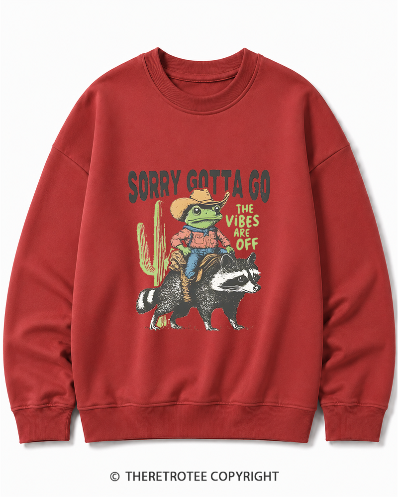 TheRetroTee 1890s Style Cowboy Frog Riding Raccoon Cotton Sweatshirt