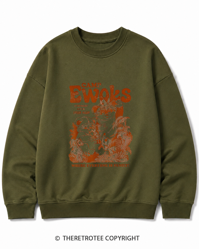 TheRetroTee Camp Ewoks 1980s Cotton Sweatshirt