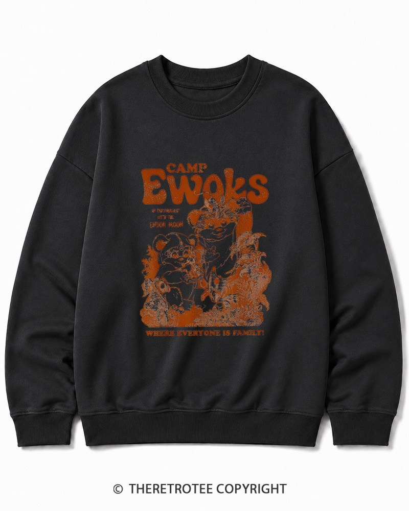TheRetroTee Camp Ewoks 1980s Cotton Sweatshirt