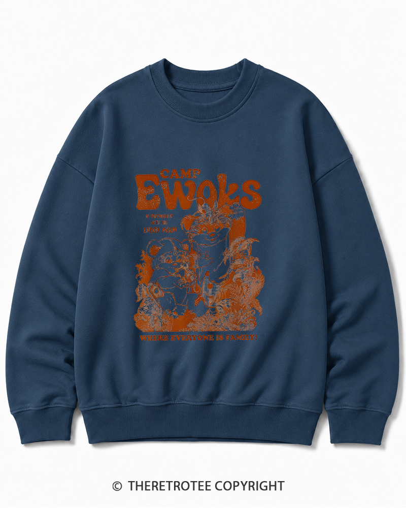 TheRetroTee Camp Ewoks 1980s Cotton Sweatshirt