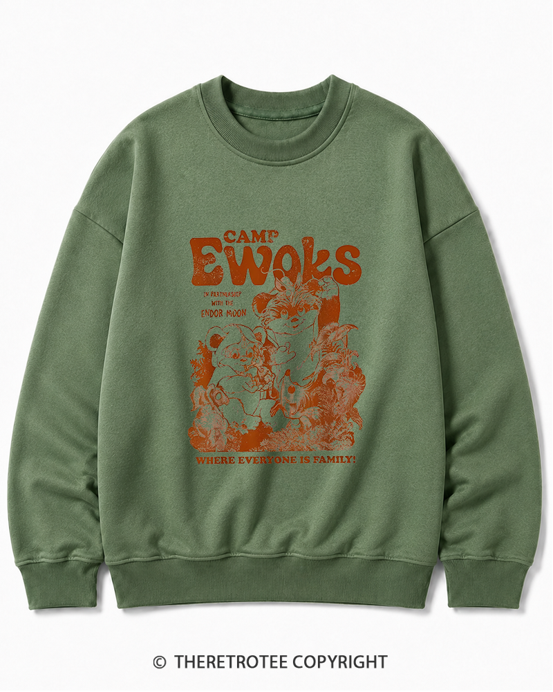 TheRetroTee Camp Ewoks 1980s Cotton Sweatshirt