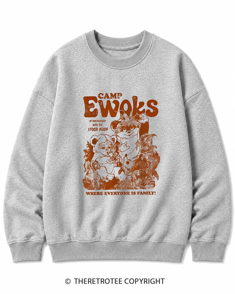 TheRetroTee Camp Ewoks 1980s Cotton Sweatshirt