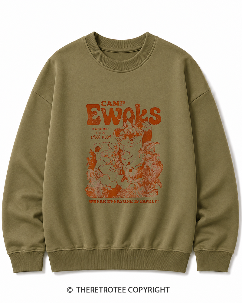 TheRetroTee Camp Ewoks 1980s Cotton Sweatshirt