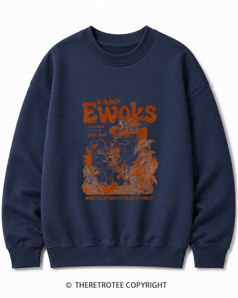 TheRetroTee Camp Ewoks 1980s Cotton Sweatshirt