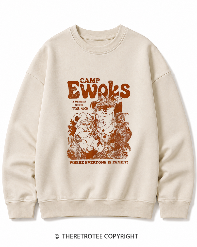 TheRetroTee Camp Ewoks 1980s Cotton Sweatshirt
