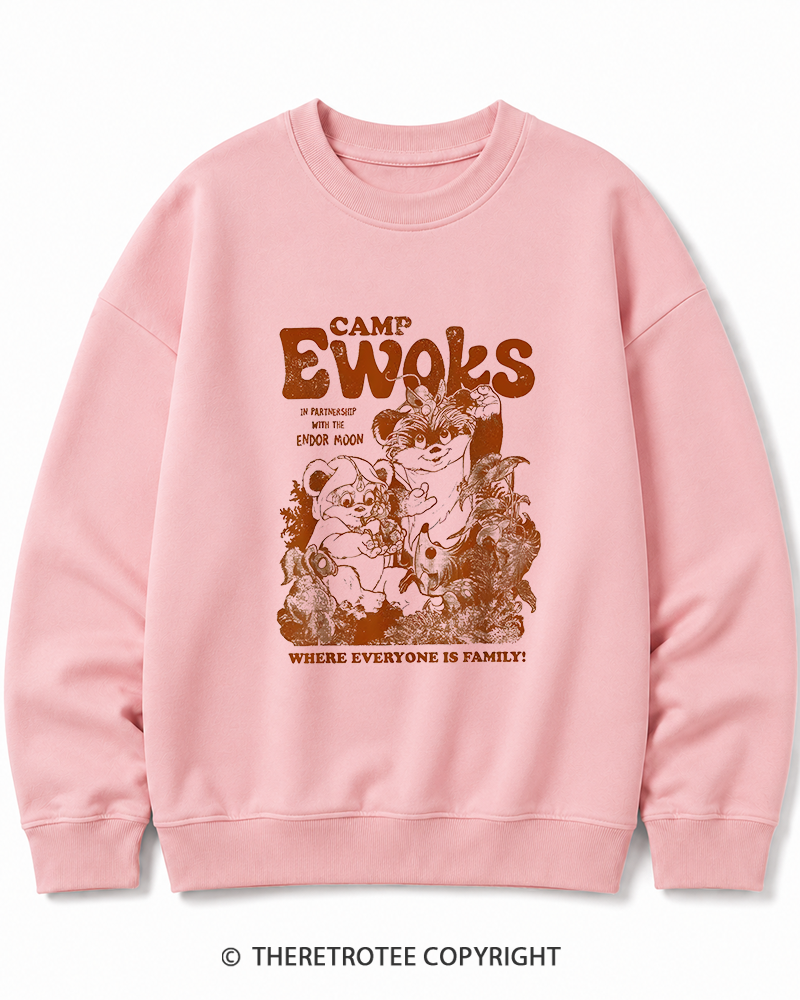 TheRetroTee Camp Ewoks 1980s Cotton Sweatshirt