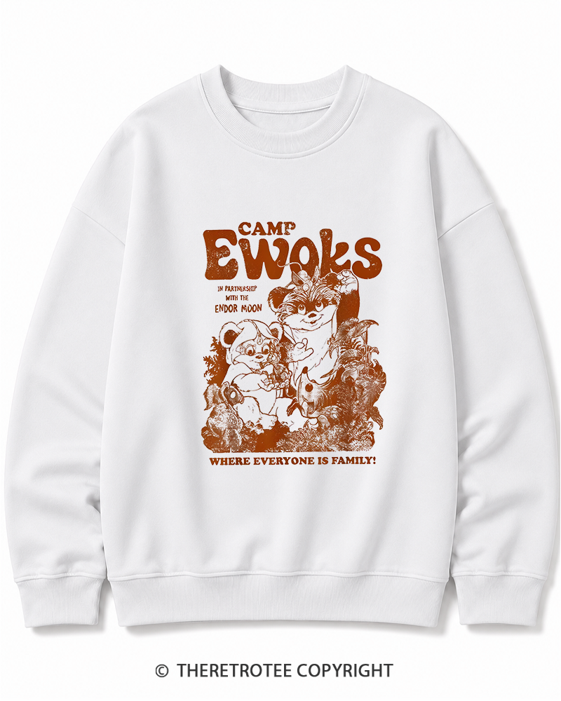 TheRetroTee Camp Ewoks 1980s Cotton Sweatshirt