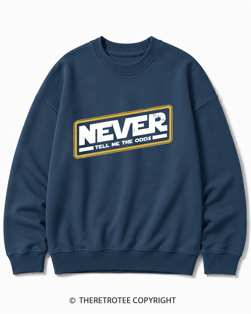 TheRetroTee Never Tell Me The Odds 1980s Cotton Sweatshirt