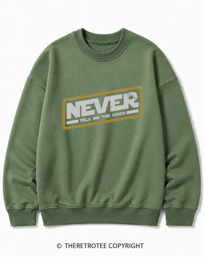TheRetroTee Never Tell Me The Odds 1980s Cotton Sweatshirt
