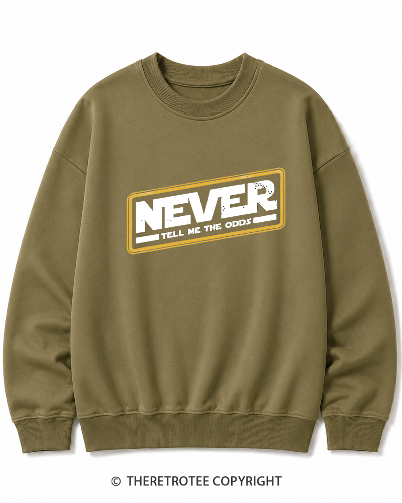 TheRetroTee Never Tell Me The Odds 1980s Cotton Sweatshirt