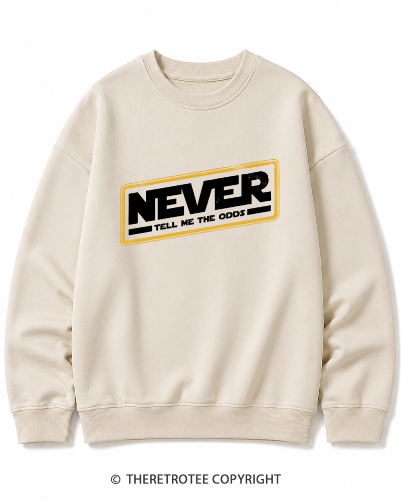 TheRetroTee Never Tell Me The Odds 1980s Cotton Sweatshirt