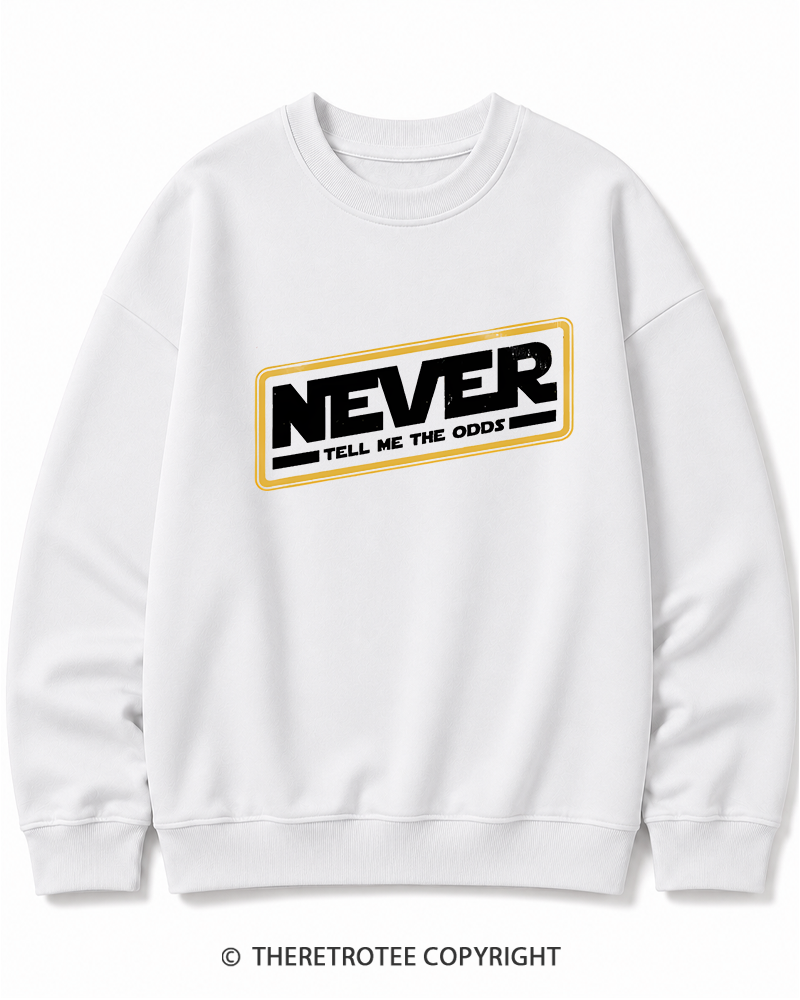 TheRetroTee Never Tell Me The Odds 1980s Cotton Sweatshirt